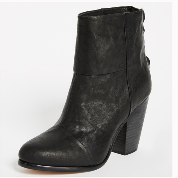 Rag & bone newbury classic black leather ankle boot bootie 38.5 8.5 Taylor Swift - Picture 2 of 10